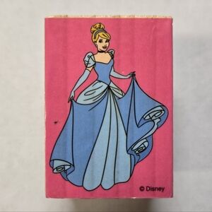 Disney Cinderella Ball Gown Wood Mounted Rubber Craft Stamp Excellent Condition
